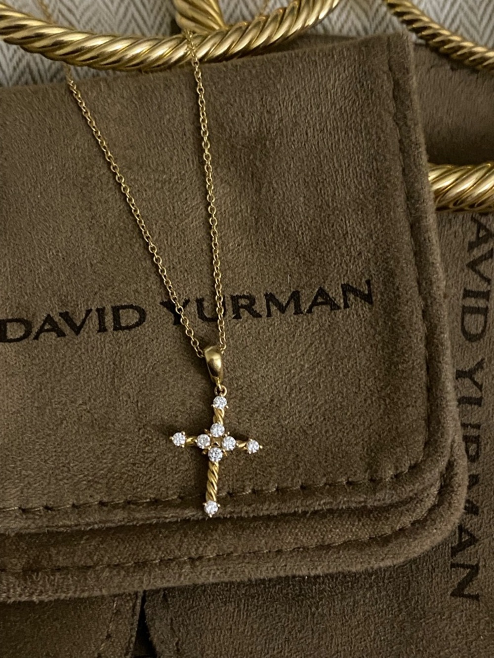 SOLD‼️ DAVID YURMAN PETITE MODERN RENAISSANCE® CROSS PENDANT NECKLACE 18k gold
